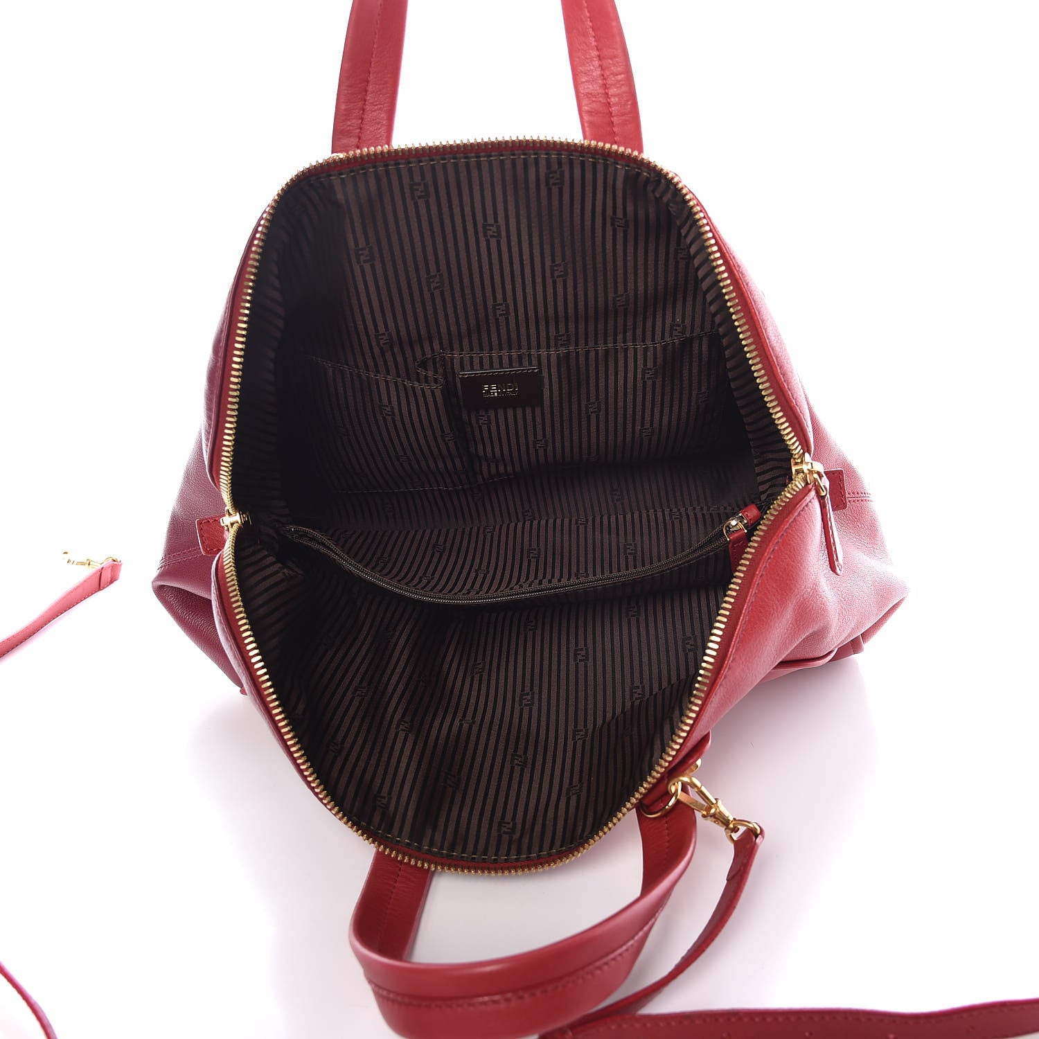 Fendi Vitello Capra Alabama Colorblock Large Chameleon Tote Ciliegia Bordeaux Ruby 5 of 11