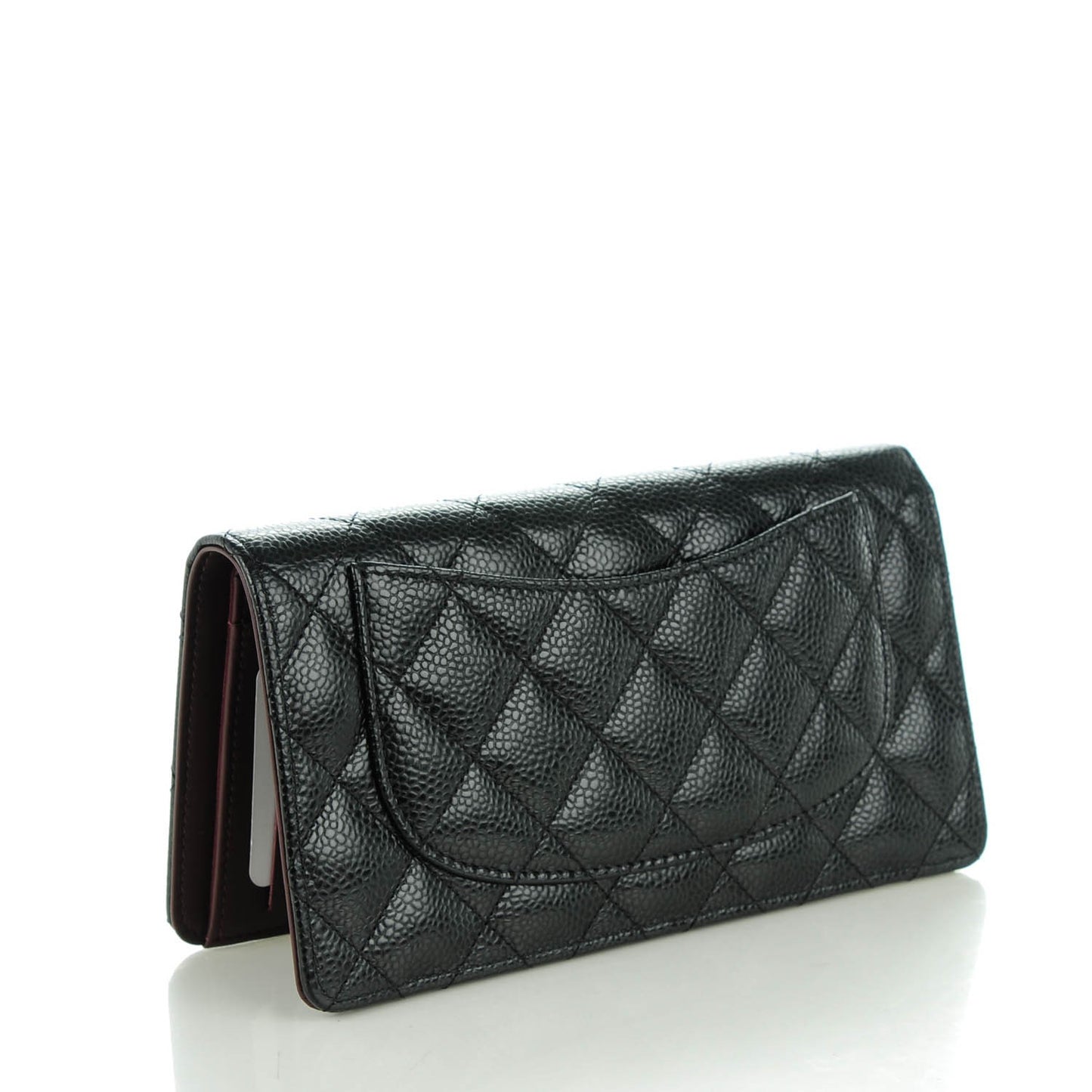 Caviar Quilted Yen Wallet Black