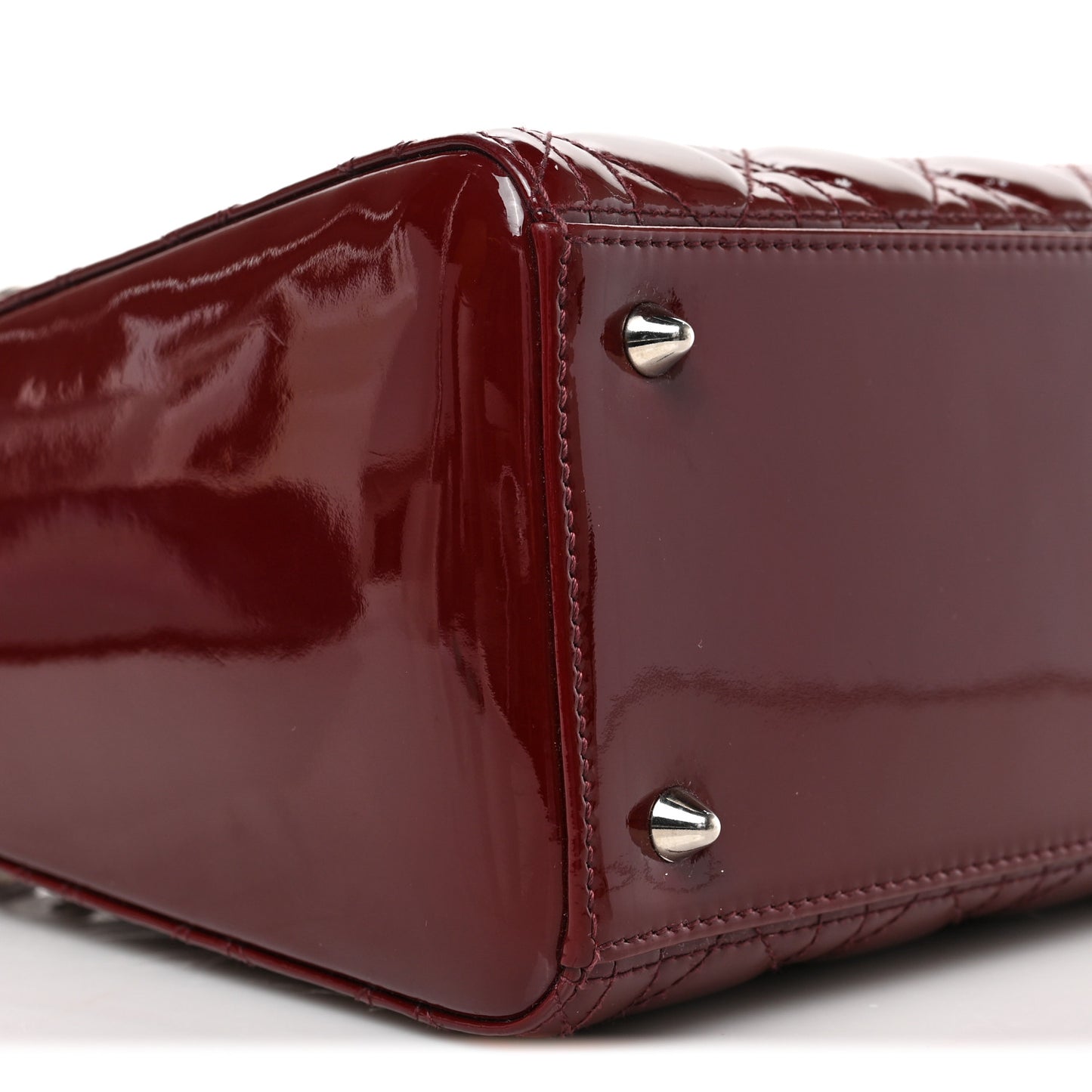 Patent Cannage Medium Lady Dior Burgundy Red