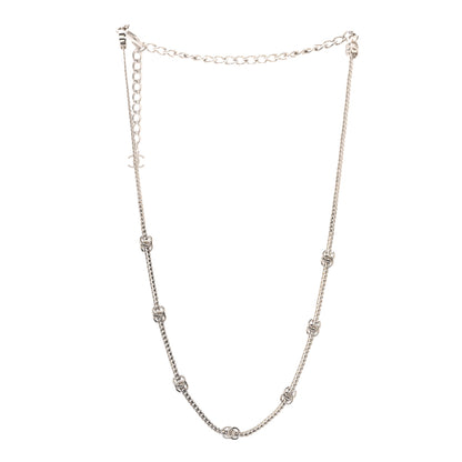 Chanel Metal CC Short Chain Necklace Silver 3 of 6
