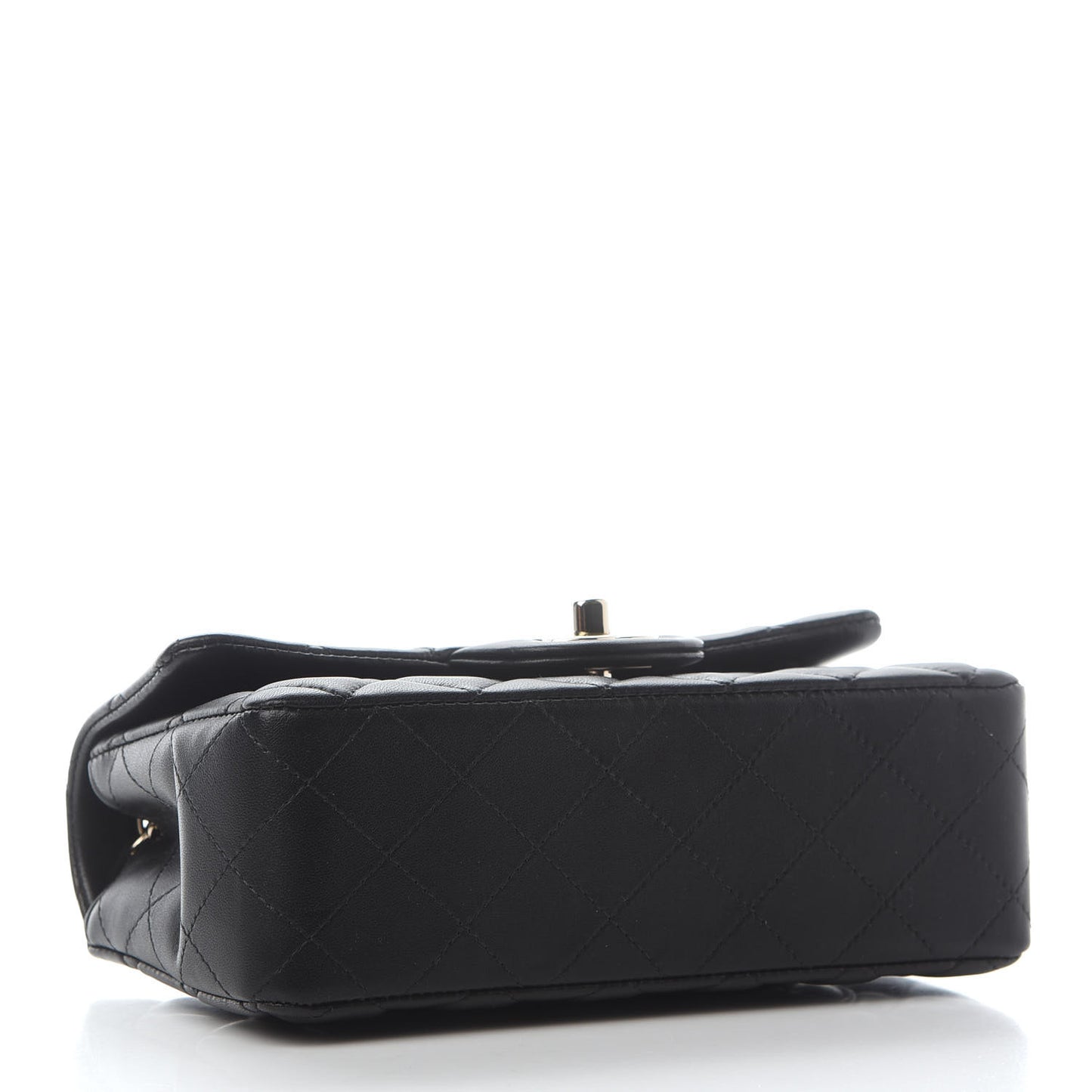 Lambskin Quilted Mini Rectangular Flap Black