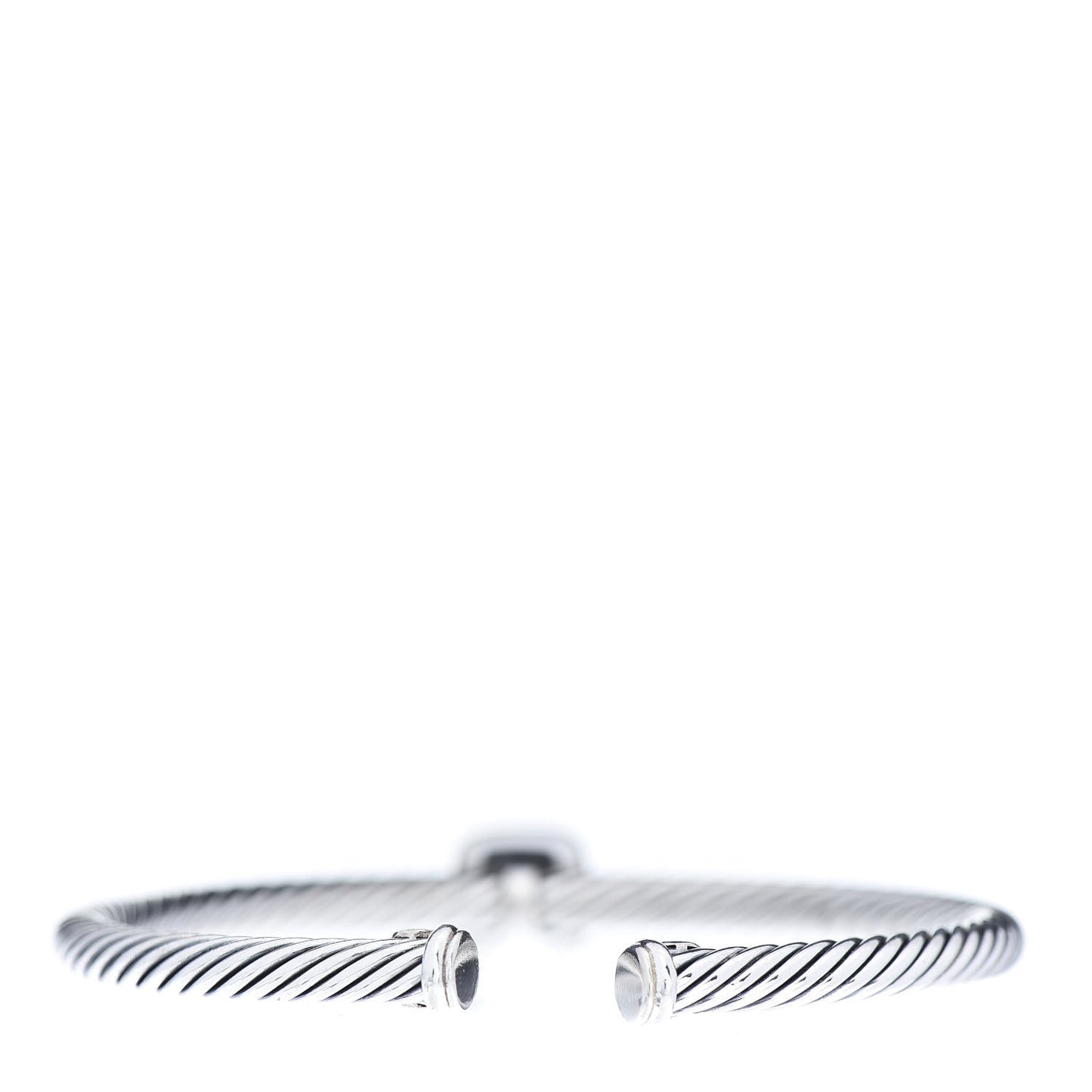 Sterling Silver 18K Yellow Gold Diamond 4mm Noblesse Cable Bracelet