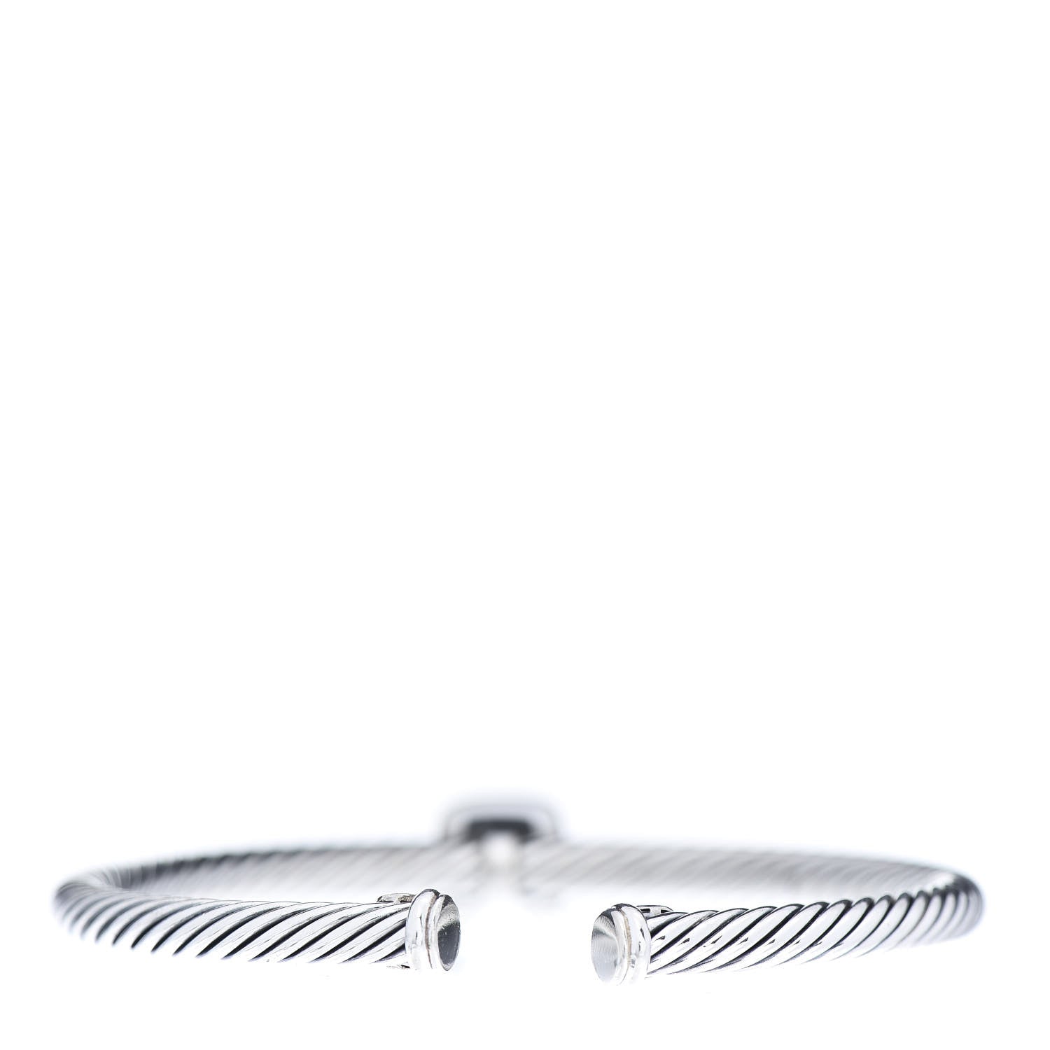 David Yurman Sterling Silver 18K Yellow Gold Diamond 4mm Noblesse Cable Bracelet 3 of 5