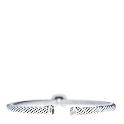 David Yurman Sterling Silver 18K Yellow Gold Diamond 4mm Noblesse Cable Bracelet 3 of 5