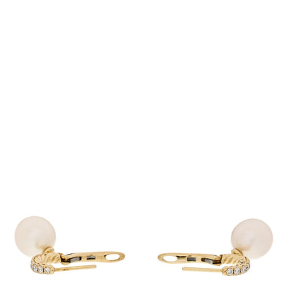 David Yurman 18K Yellow Gold Diamond Freshwater Cultured Pearl Classics Pave Drop Earrings 3 of 4