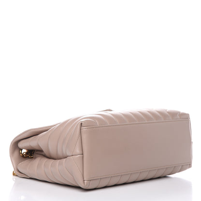 Saint Laurent Calfskin Y Quilted Monogram Medium Loulou Chain Satchel Light Natural 4 of 11