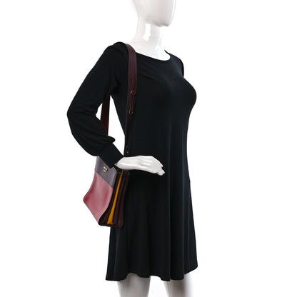Prada City Calf Colorblock Bibliotheque Shoulder Bag Fucco Granat 2 of 9