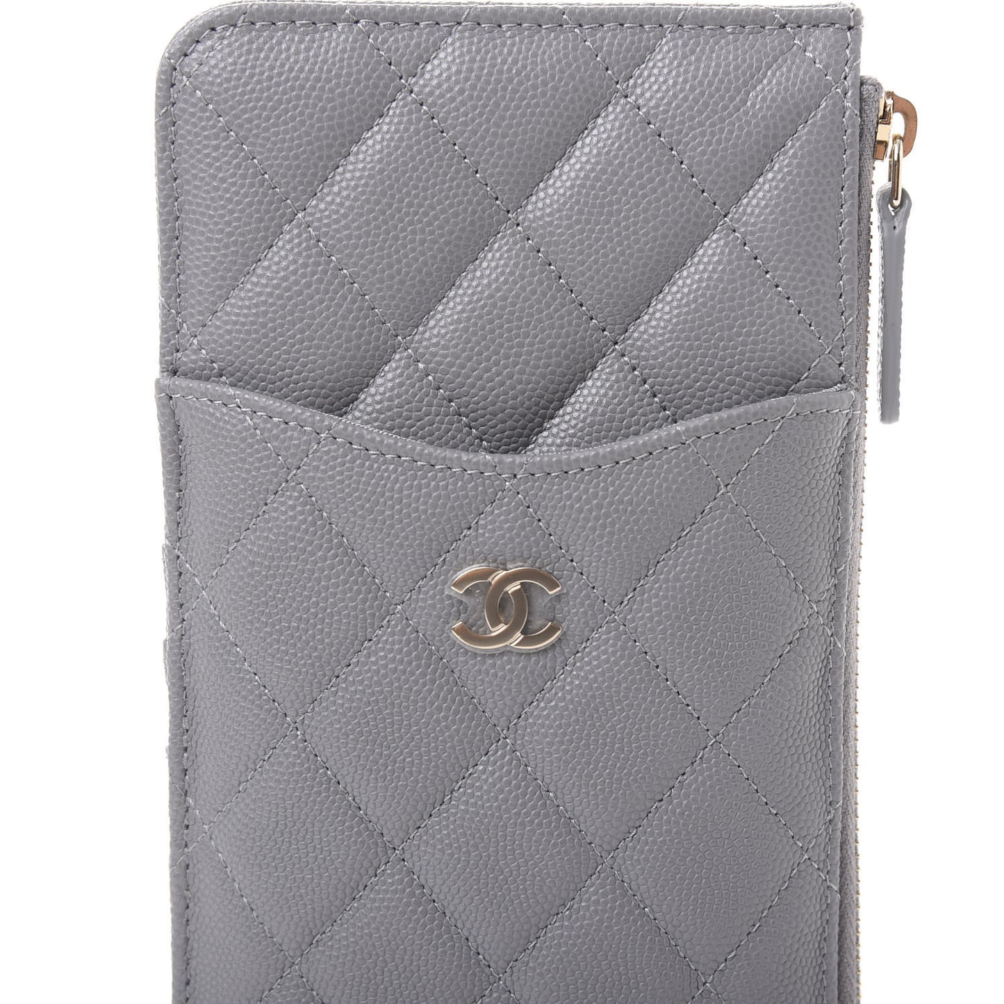 Caviar Quilted Classic iPhone Pouch Grey