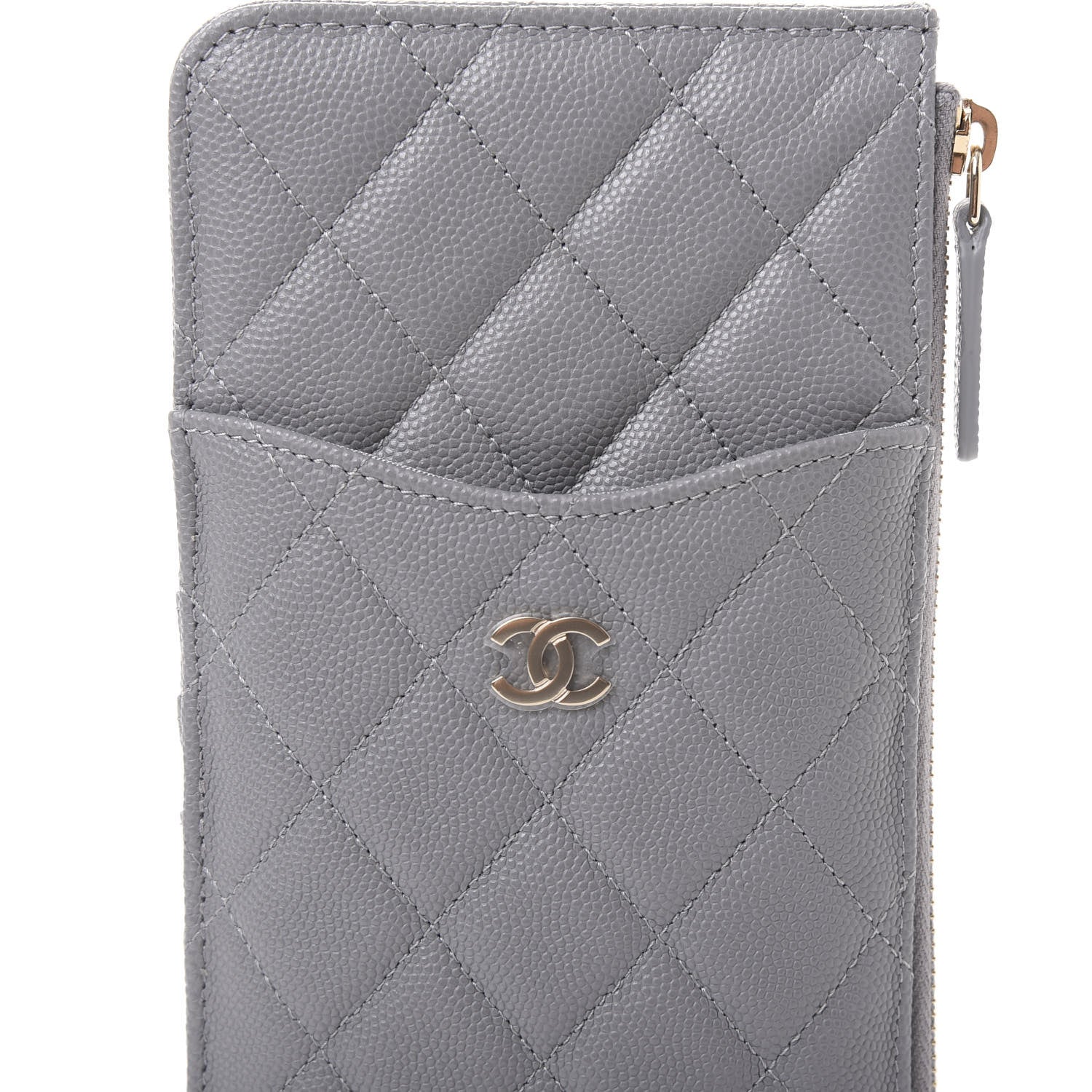 Chanel Caviar Quilted Classic iPhone Pouch Grey 11 of 12