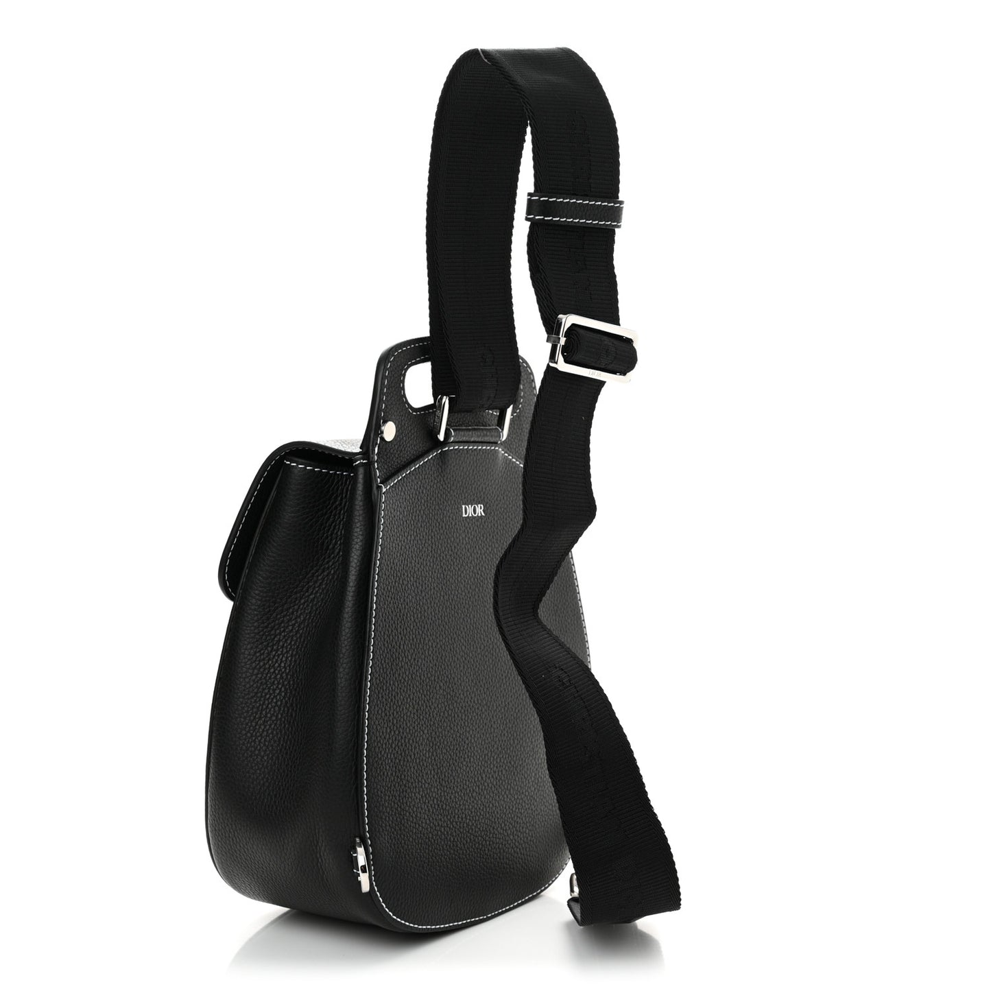 Grained Calfskin Mini Gallop Sling Bag Black