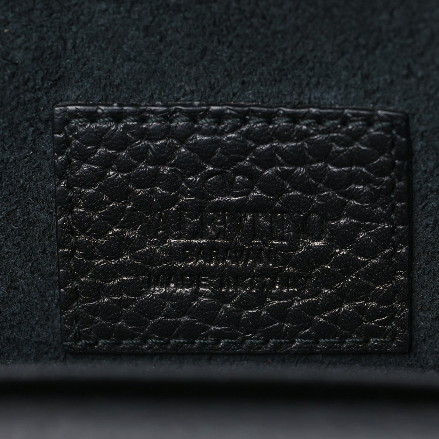Pebbled Calfskin Rockstud Envelope Wallet on Chain Black