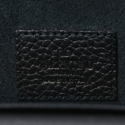 Valentino Garavani Pebbled Calfskin Rockstud Envelope Wallet on Chain Black 5 of 6