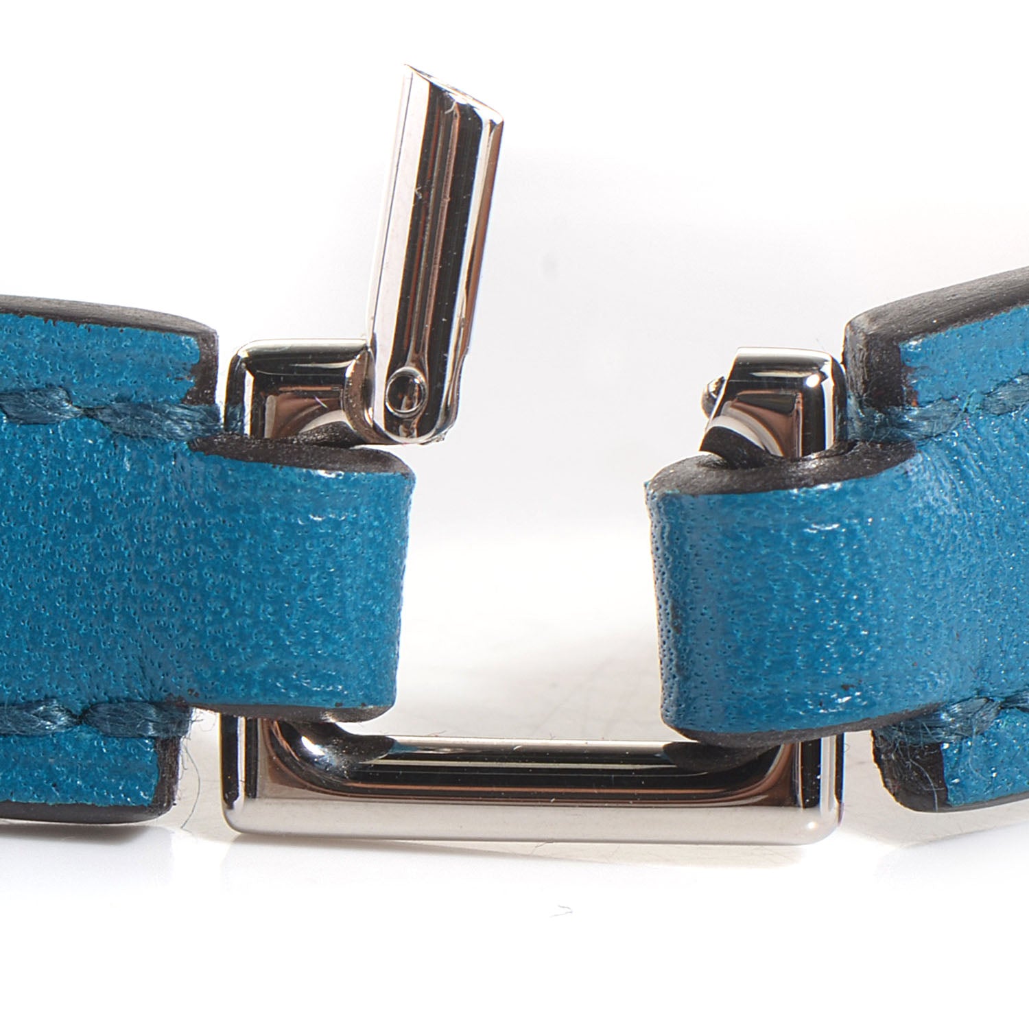 Hermes Veau Tadelakt Rivale Double Tour Bracelet Medium Bleu Izmir 4 of 8