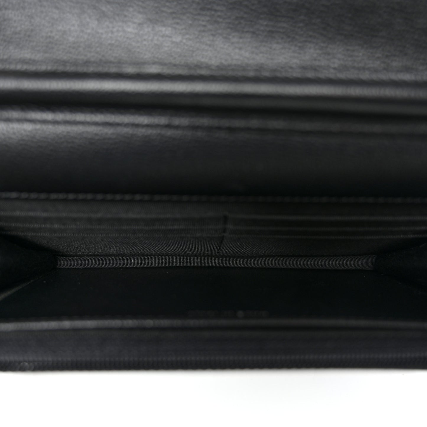 Grained Calfskin Quilted CC Box Wallet On Chain WOC Black