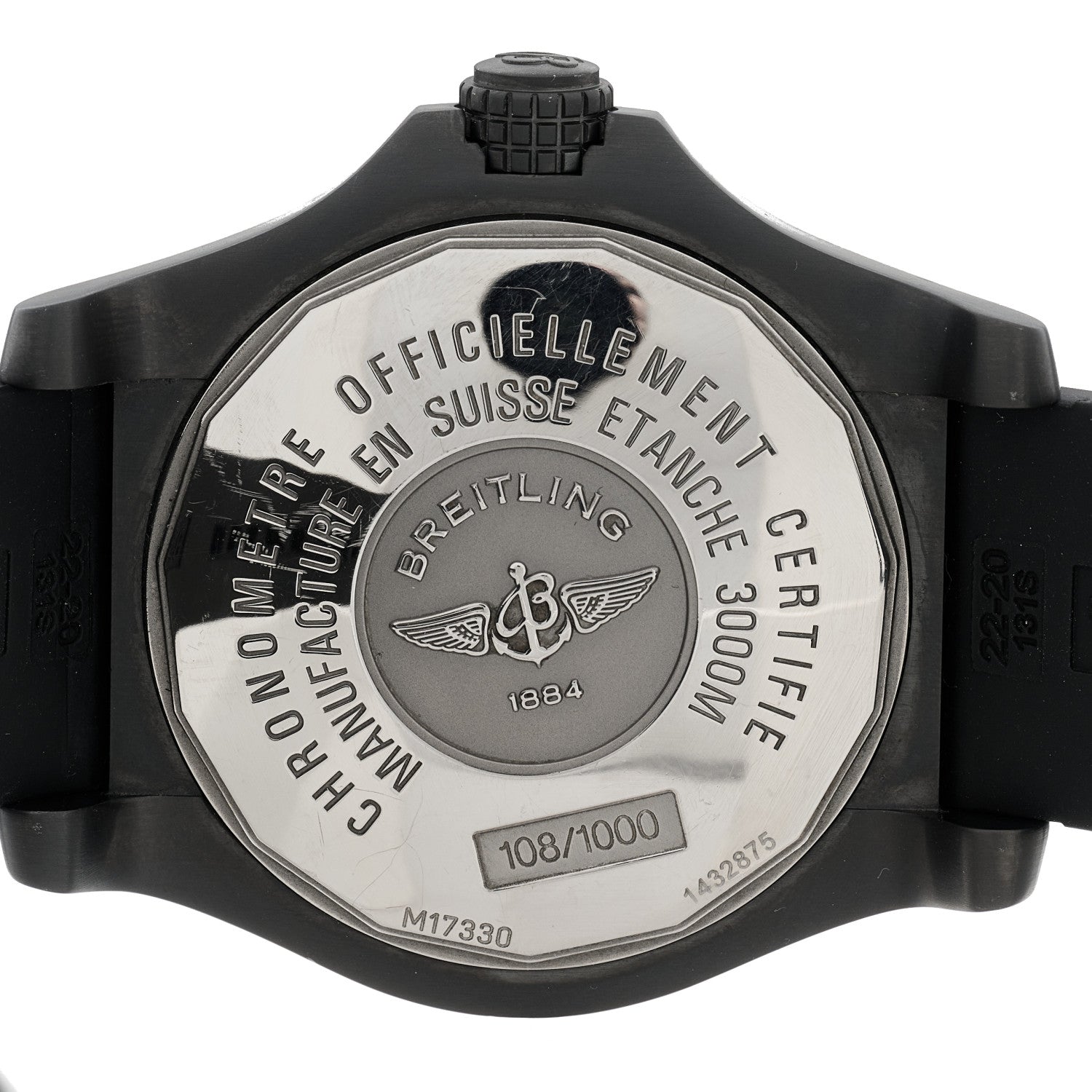 Breitling Stainless Steel Rubber 45mm Avenger Seawolf Automatic Watch Black M17330 4 of 4
