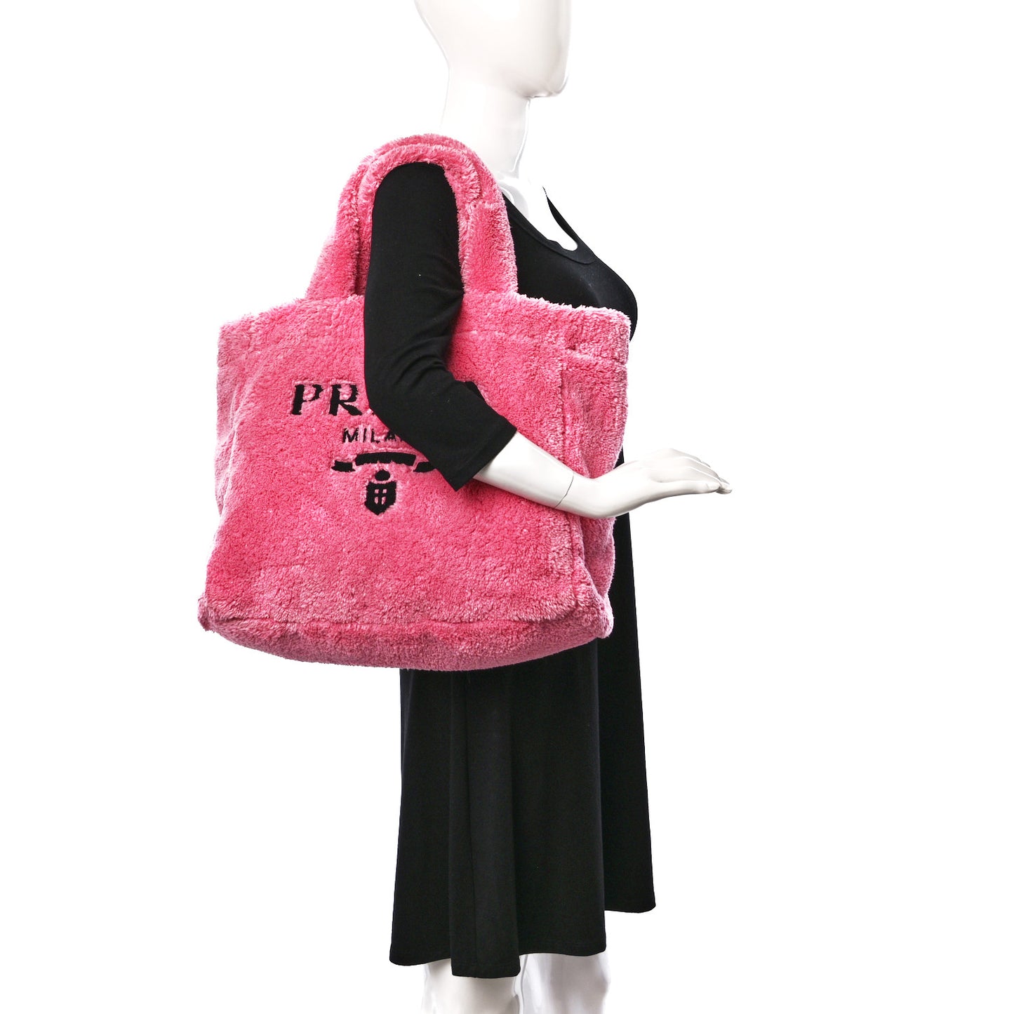 Terry Cloth Tote Bag Petalo Black