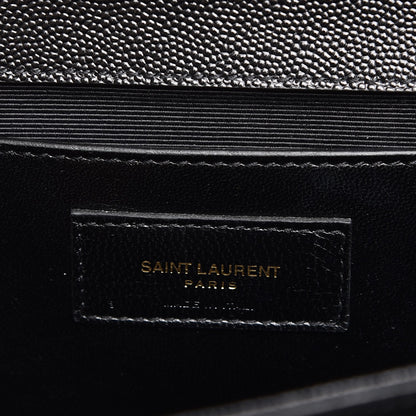 Saint Laurent Grain De Poudre Medium Classic Monogram Kate Satchel Black 6 of 8