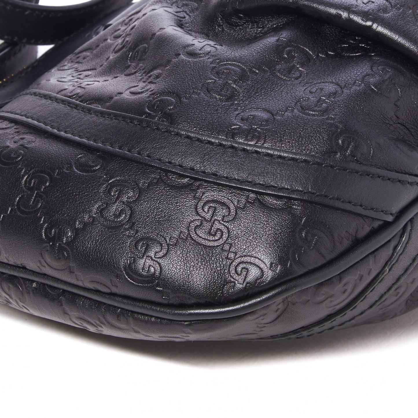 Guccissima Small D Ring Messenger Black