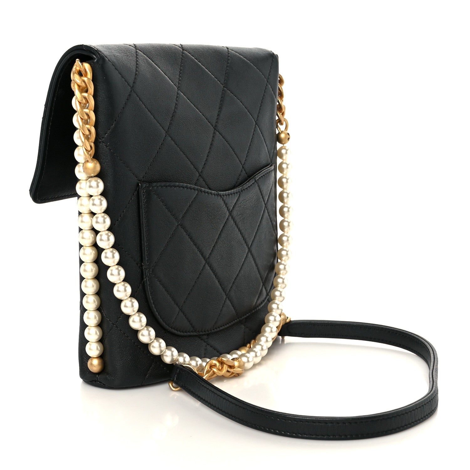 Chanel Calfskin Quilted Pearl Small About Pearls Hobo Bag Black 3 of 10