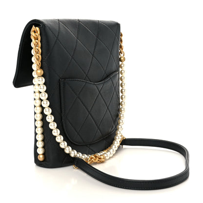 Chanel Calfskin Quilted Pearl Small About Pearls Hobo Bag Black 3 of 10