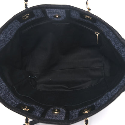 Chanel Mixed Fibers Calfskin Small Deauville Tote Blue 5 of 10
