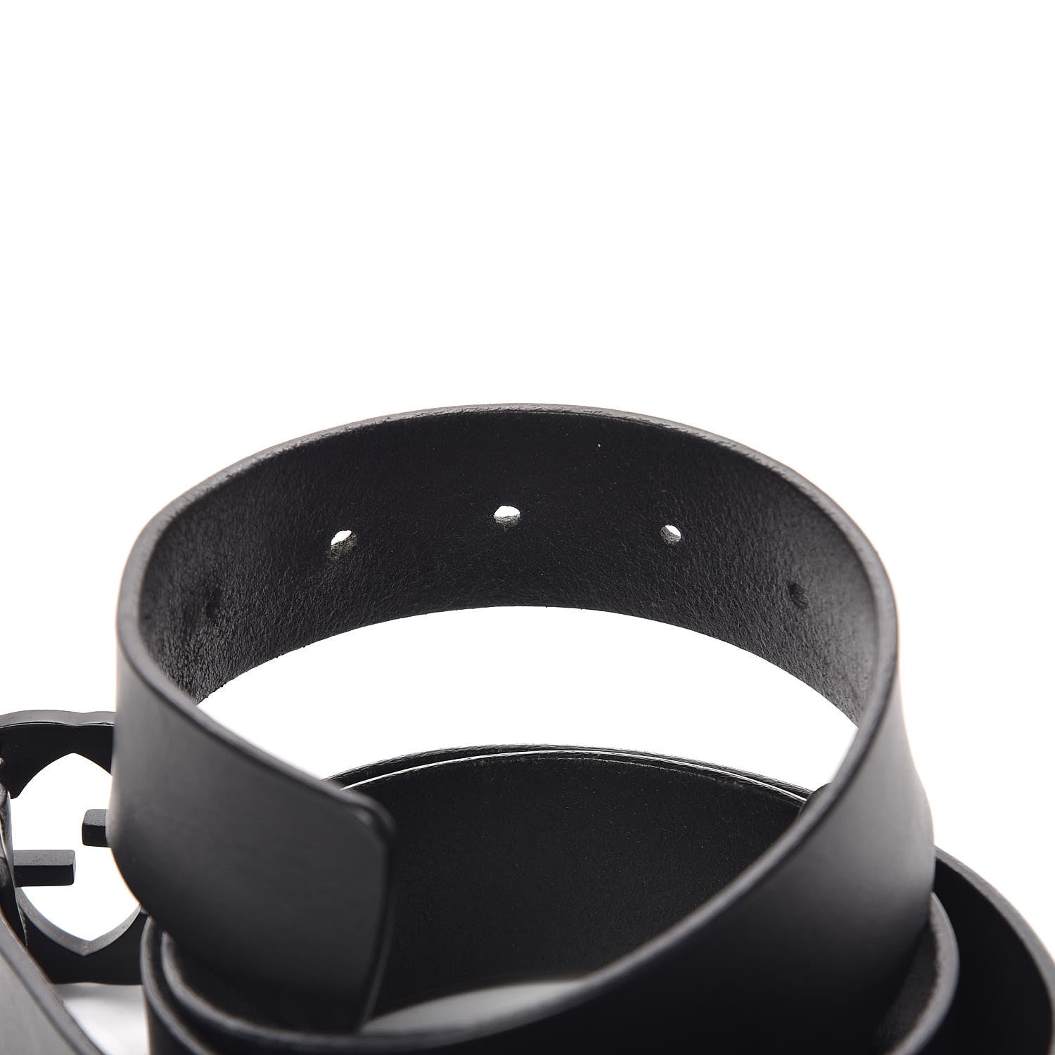 Gucci Selleria Calfskin Monochrome Interlocking G 37mm Belt 105 42 Black 4 of 8