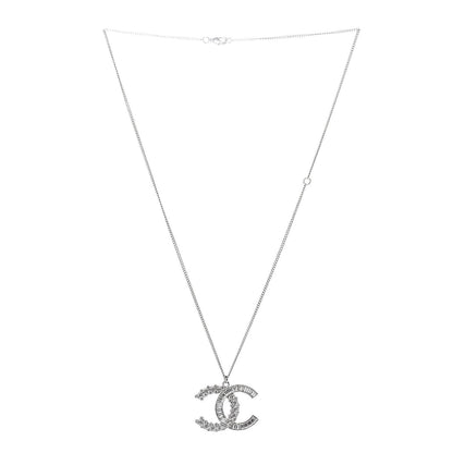 Chanel Baguette Crystal Large CC Necklace Silver 3 of 6