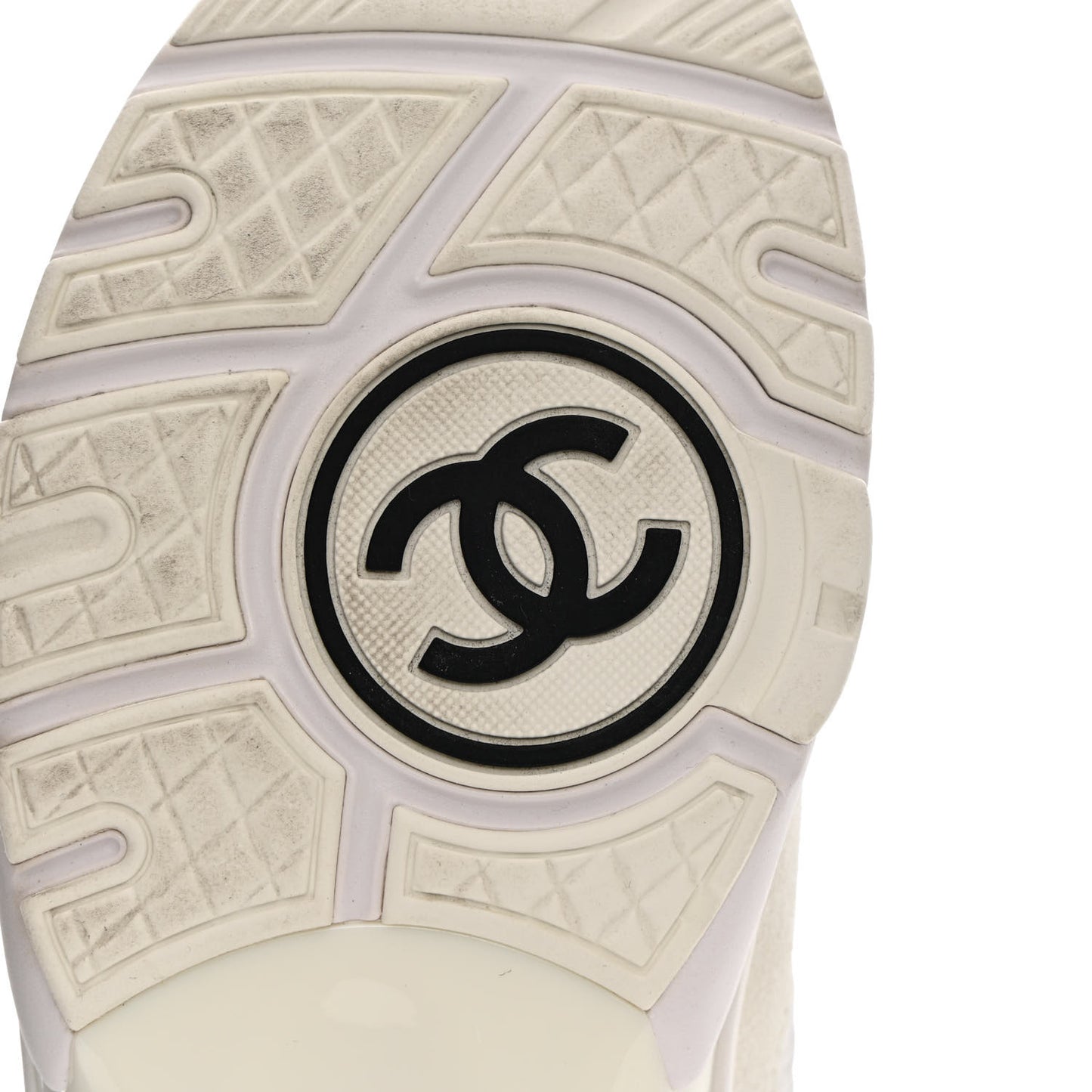 Suede Calfskin Fabric CC Sneakers 38 White