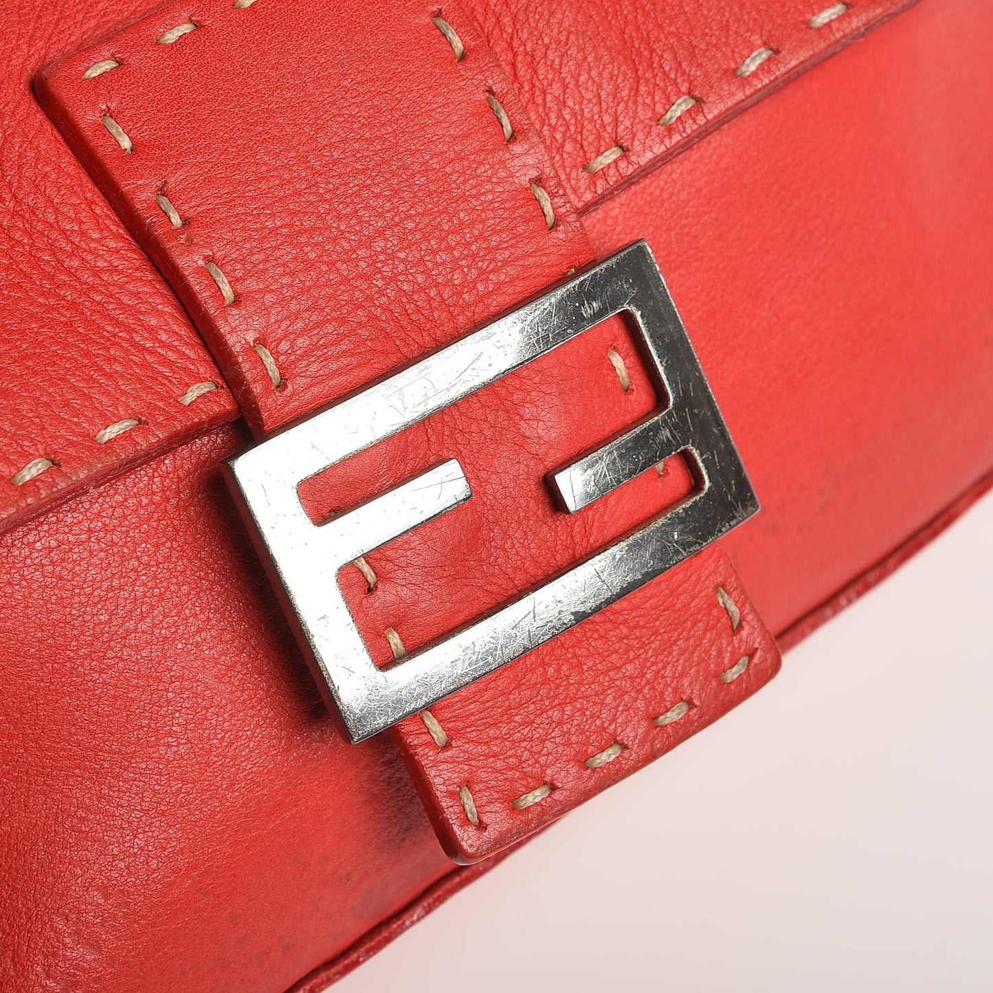 Calfskin Romano Selleria Forever Mama Baguette Red
