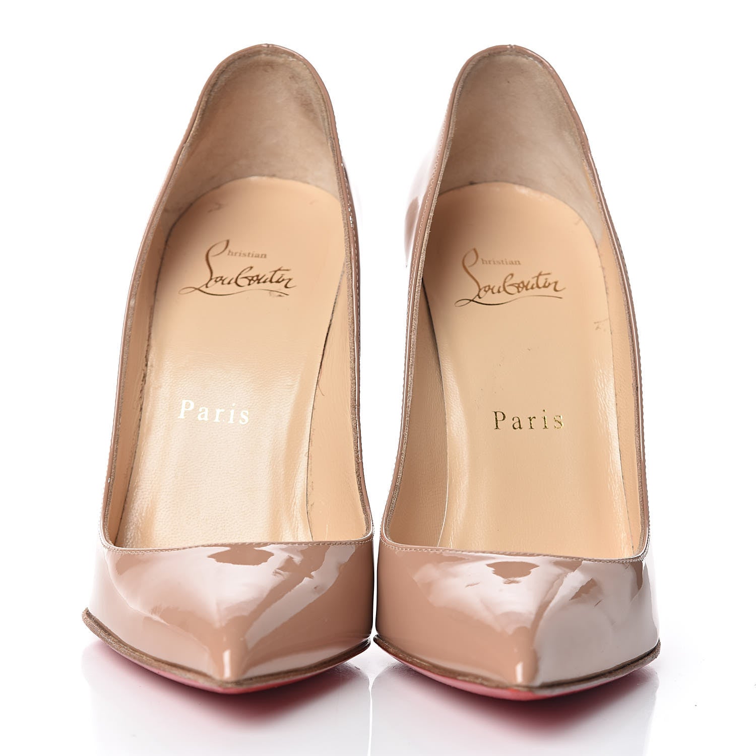 Christian Louboutin Patent Pigalle Follies 100 Pumps 36 Nude 2 of 14