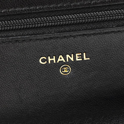 Chanel Lambskin Quilted Chanel 19 Wallet On Chain WOC Black 6 of 12
