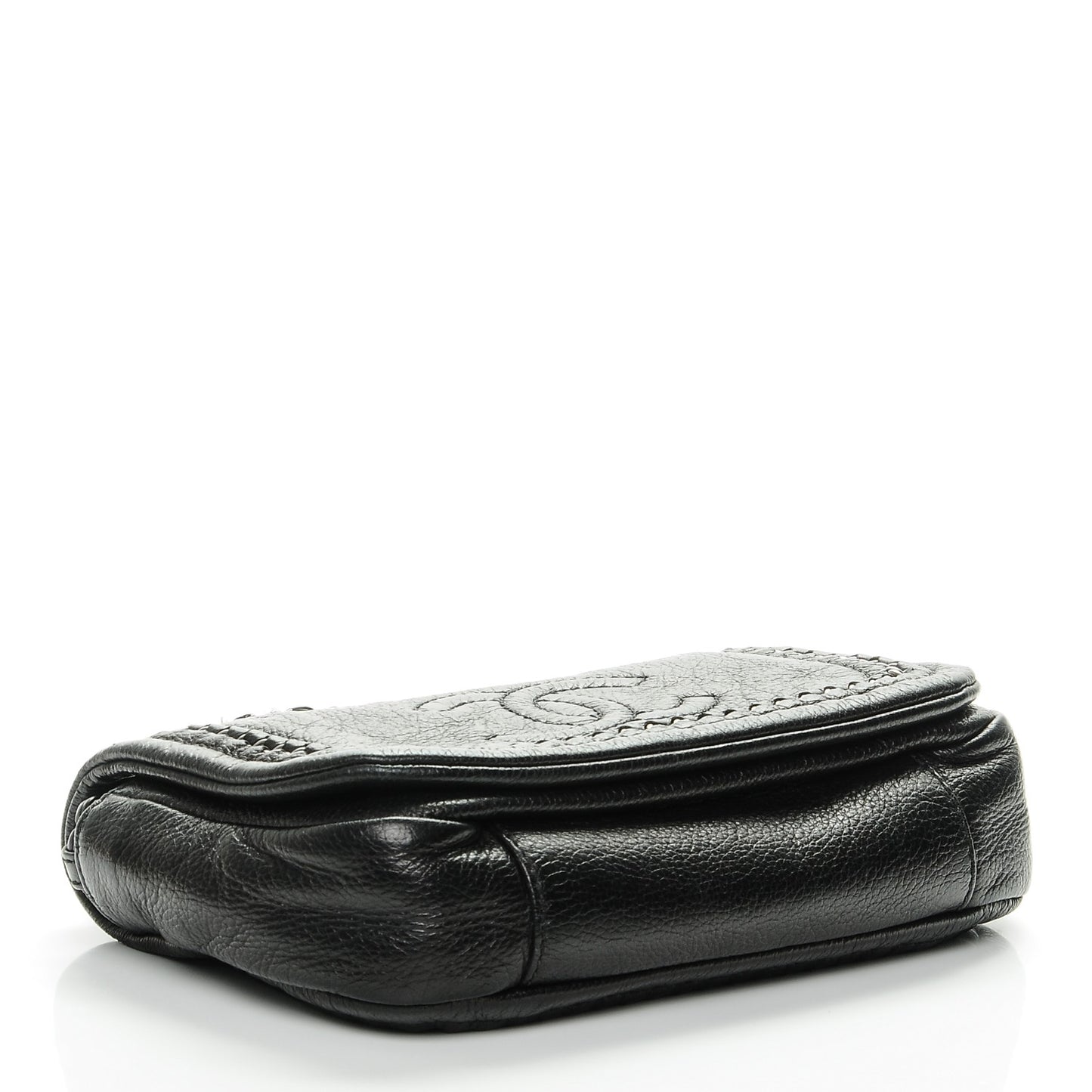 Deerskin Small Luxe Ligne Flap Black