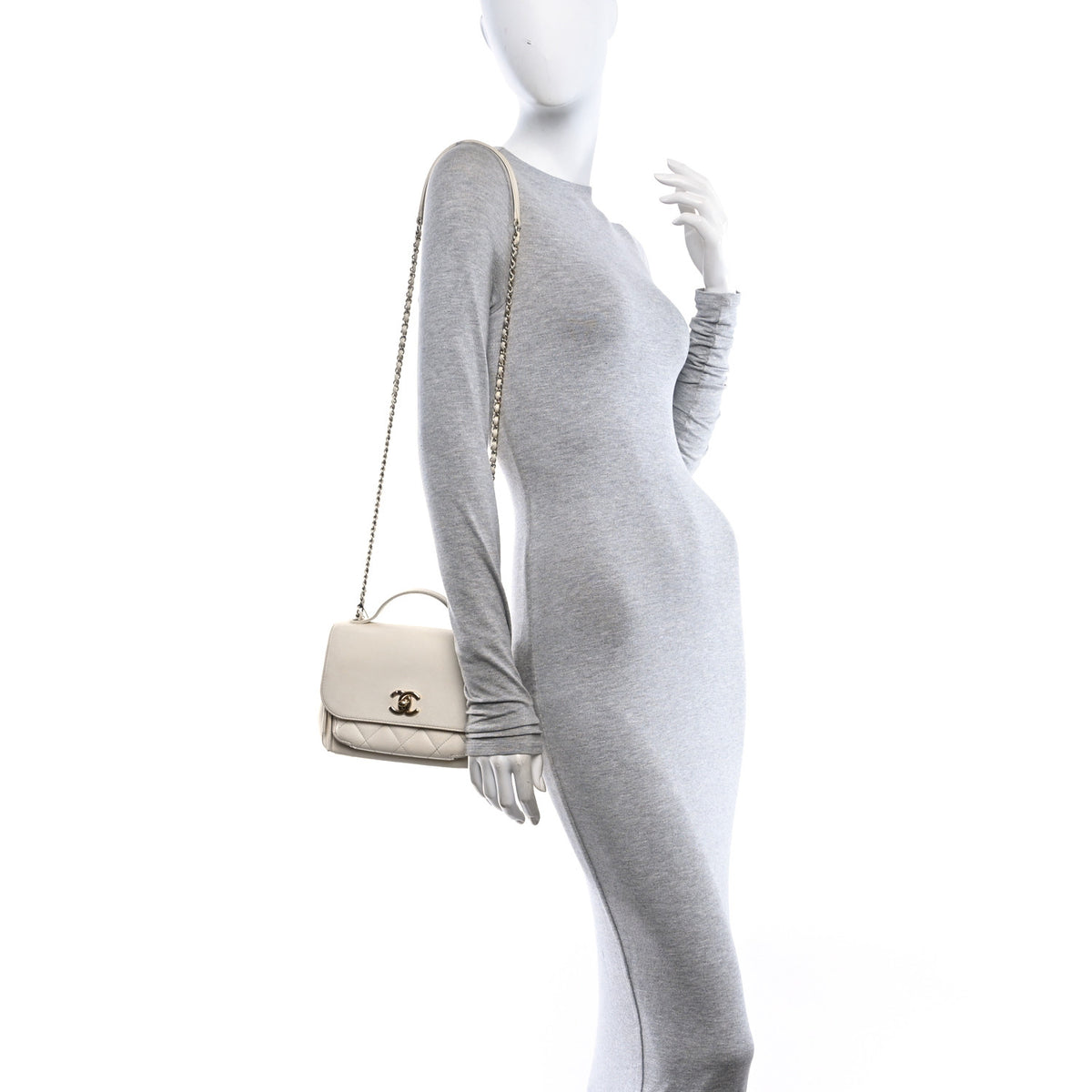 Chanel Caviar Quilted Small Business Affinity Flap White 2 of 10