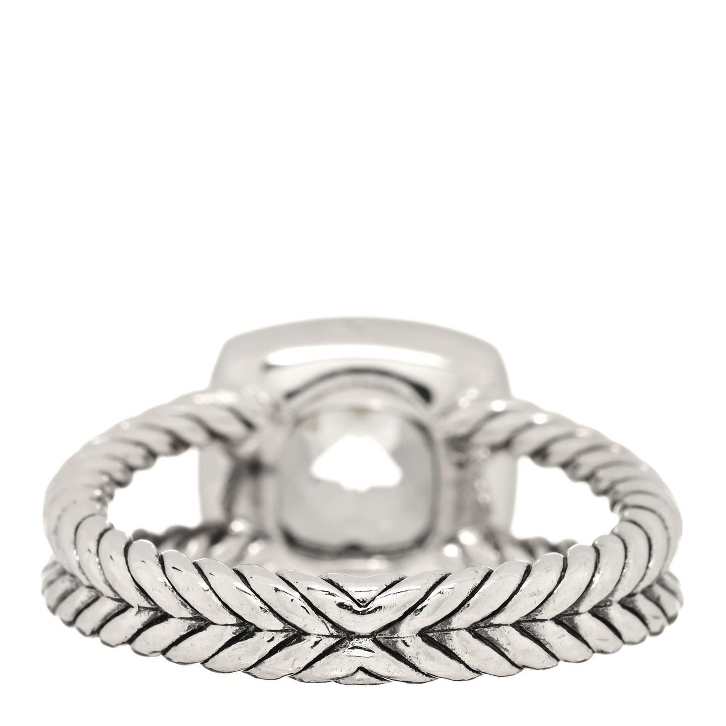 Sterling Silver Diamond Prasiolite 7mm Petite Albion Ring 54 7