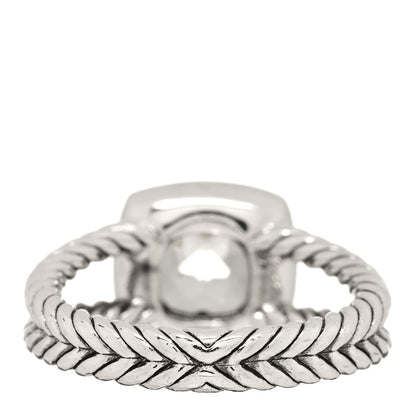 David Yurman Sterling Silver Diamond Prasiolite 7mm Petite Albion Ring 54 7 3 of 4