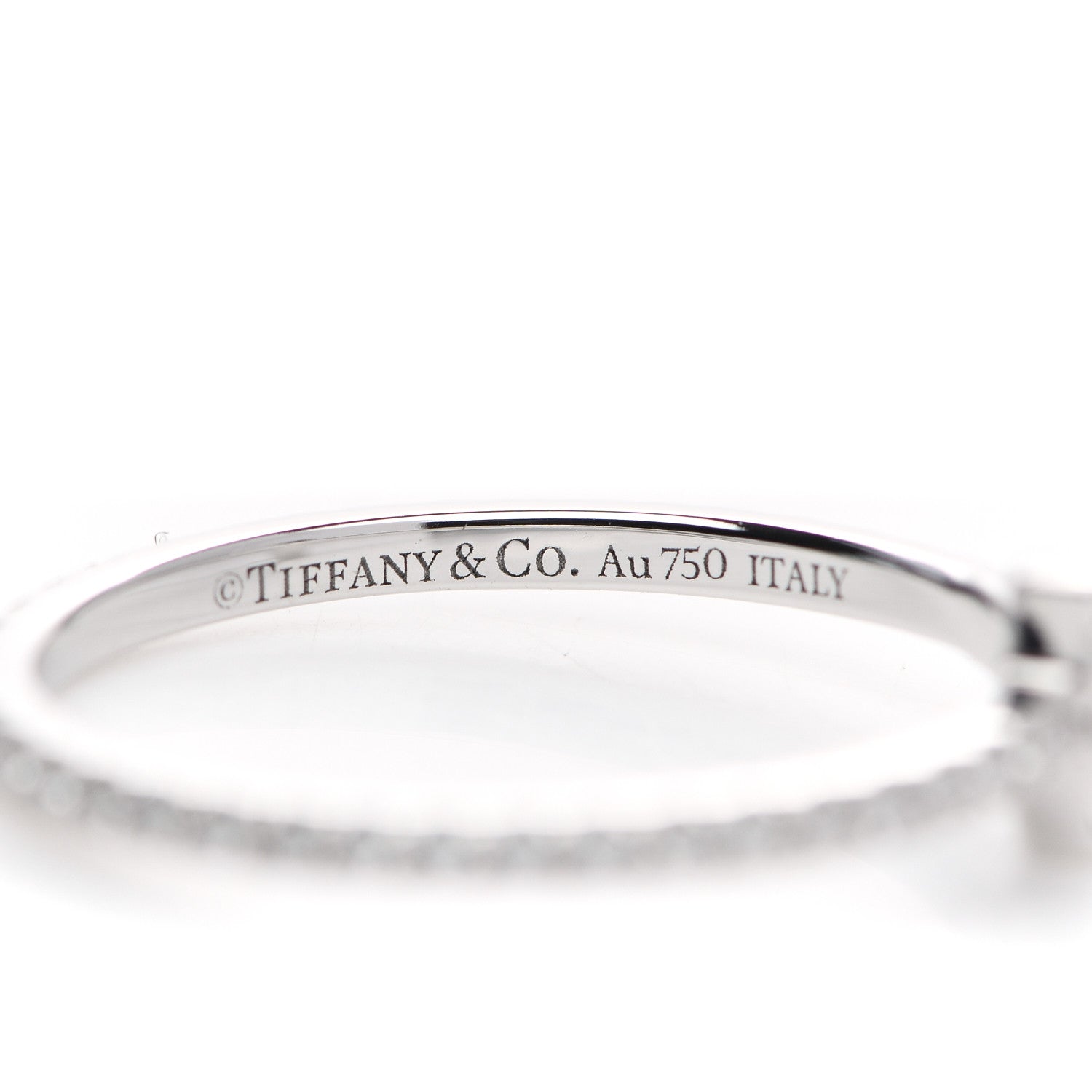 Tiffany 18K White Gold Diamond T Wire Pave Ring 48 4.5 4 of 5