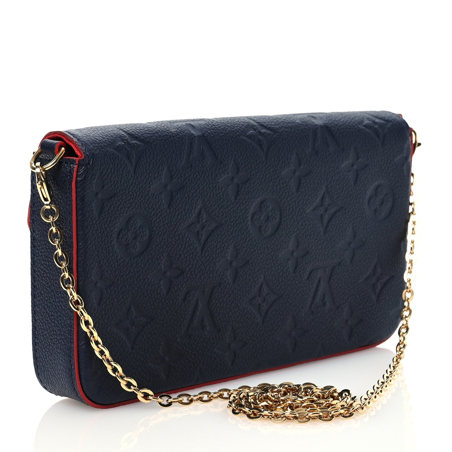 Louis Vuitton Empreinte Pochette Felicie Chain Wallet Marine Rouge 5 of 14