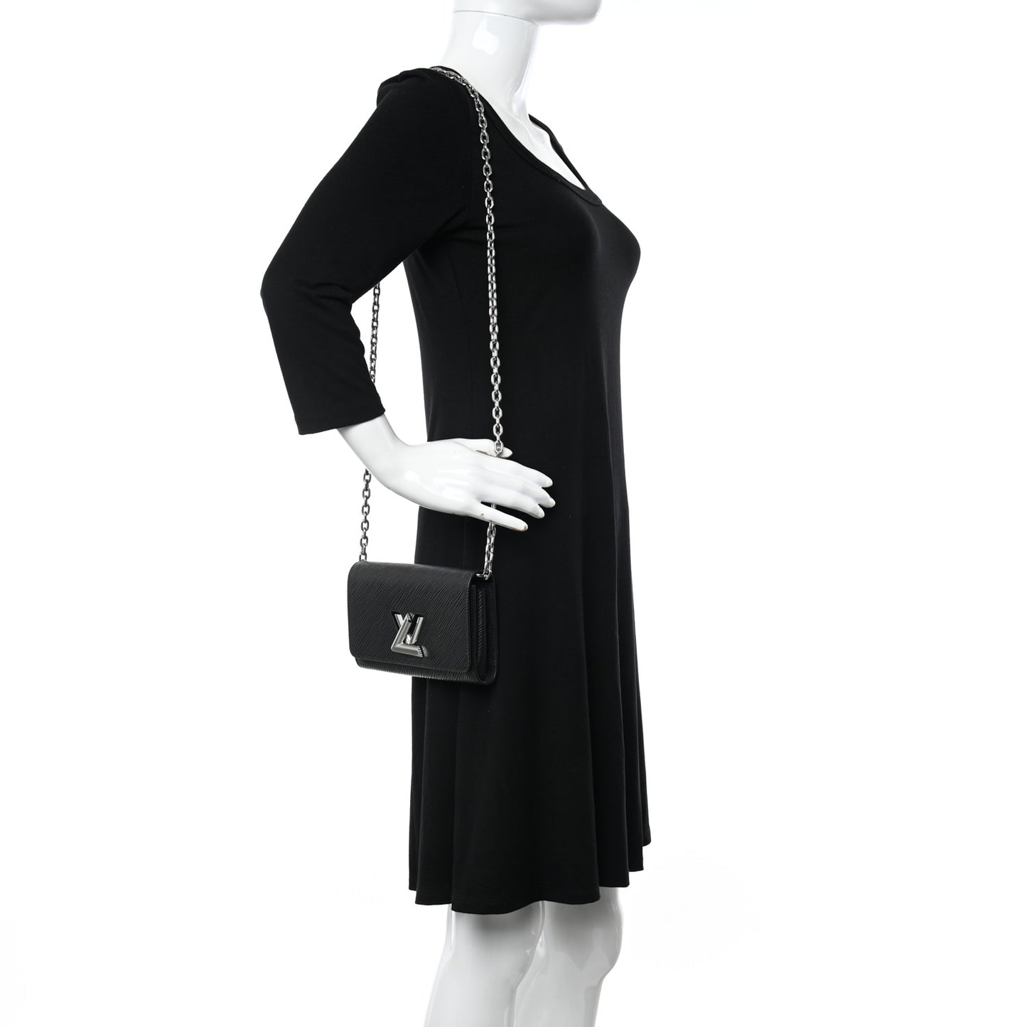 Epi Twist Chain Wallet Black
