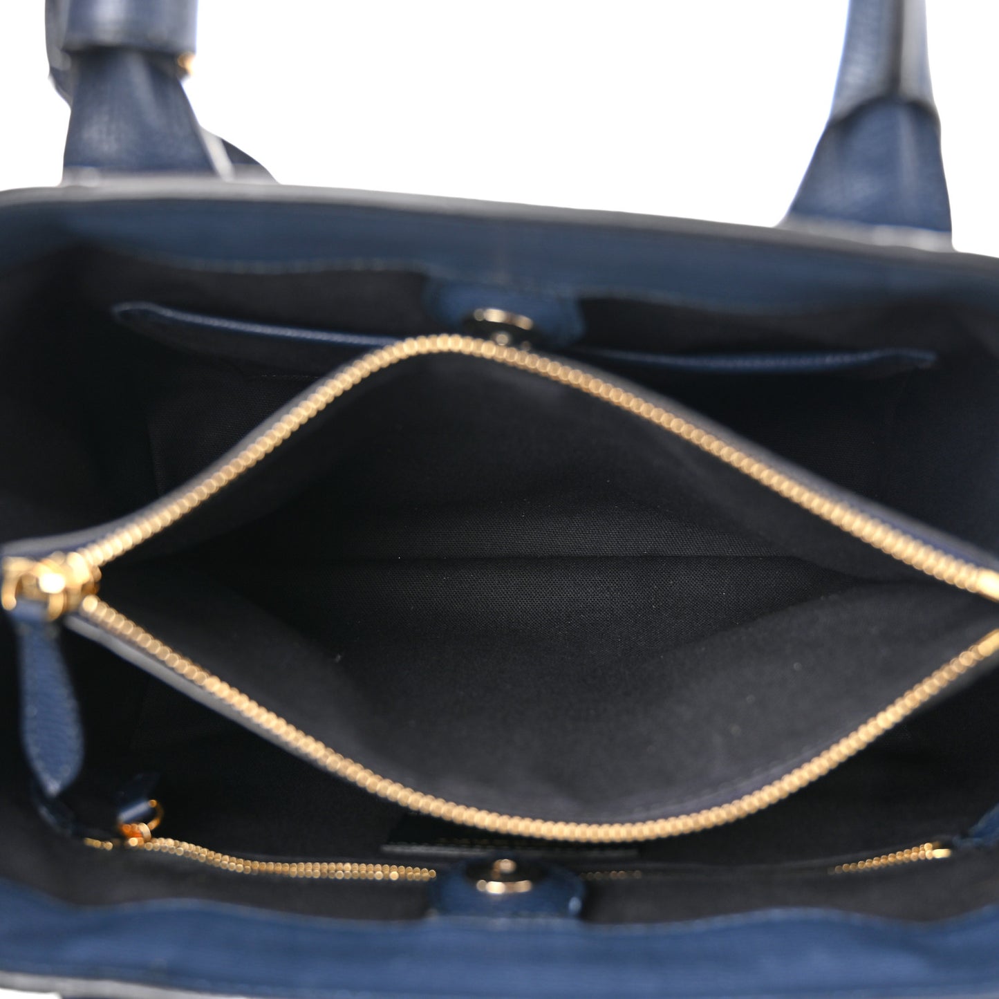 Derby Calfskin House Check Medium Banner Tote Ink Blue