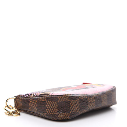 Louis Vuitton Damier Ebene 2019 Christmas Animation Mini Pochette Accessories Red 3 of 6