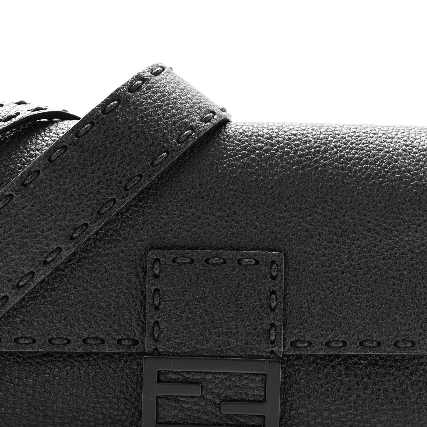 Fendi Cuoio Romano Selleria Baguette Black 8 of 11