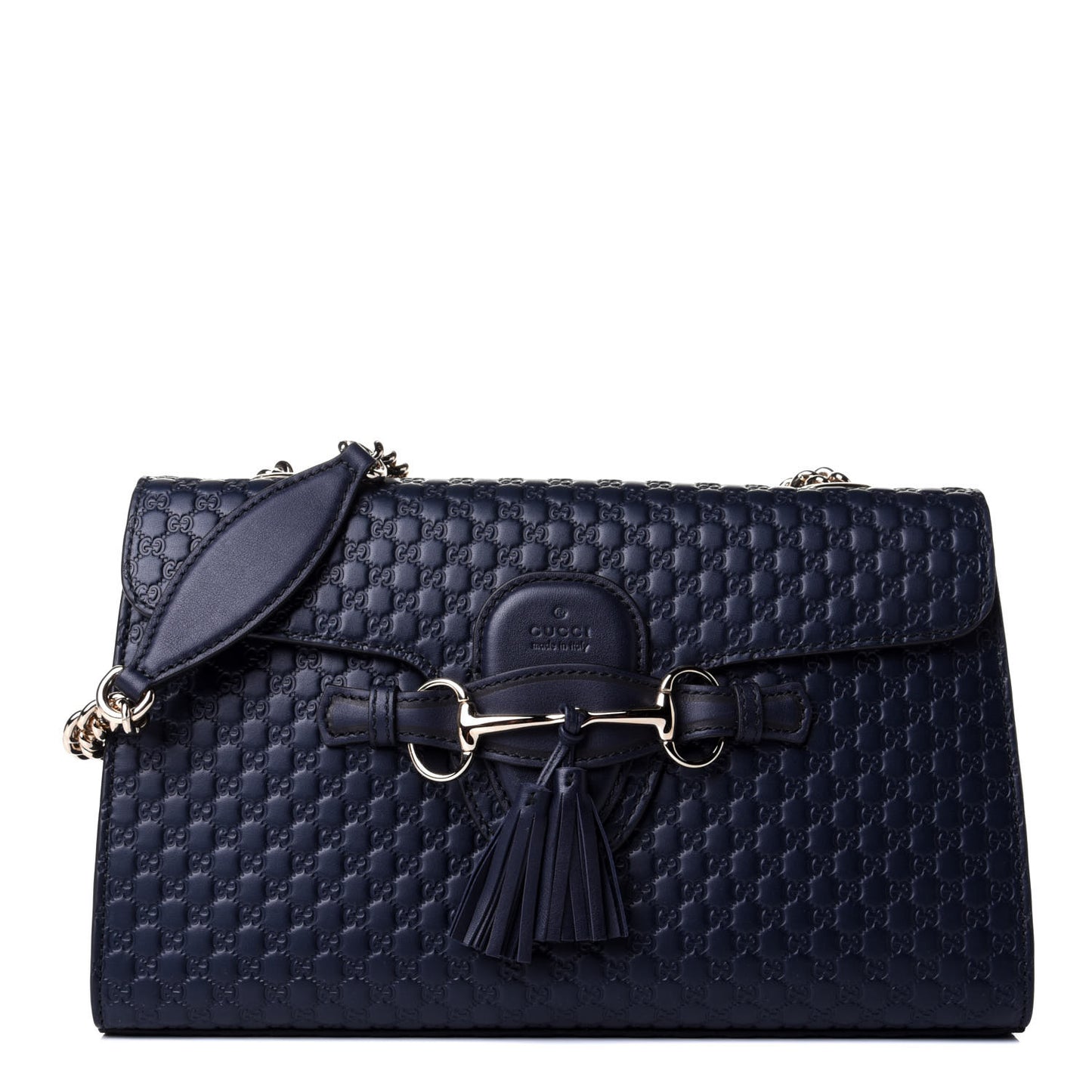 Soft Microguccissima Medium Emily Chain Shoulder Bag Blue
