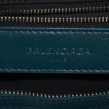 Balenciaga Chevre Silver Metallic Edge Hardware City Bleu Paon 10 of 12