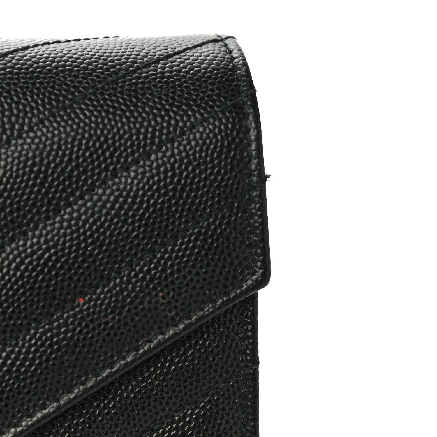 Saint Laurent Grain De Poudre Matelasse Chevron Monogram Chain Wallet Black 10 of 10