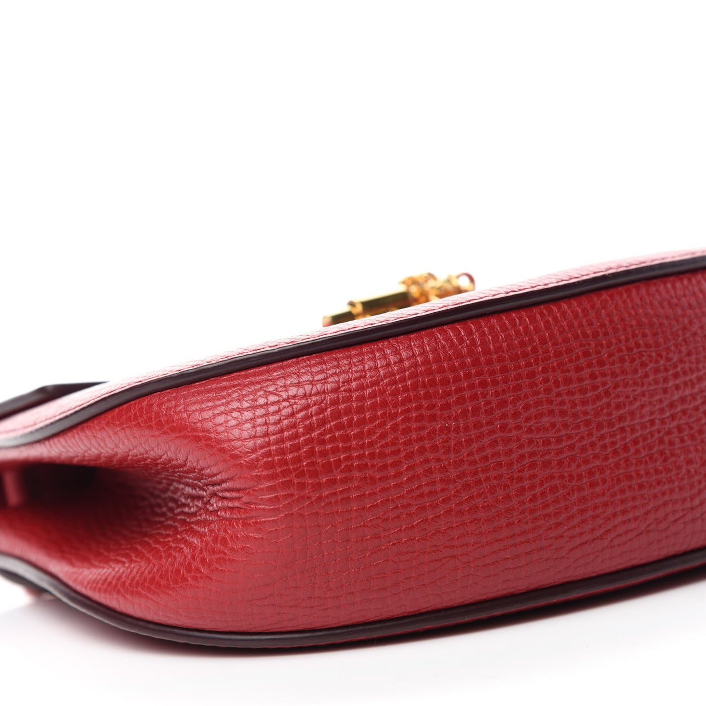 Grained Calfskin Lambskin Drew Shoulder Bag Red
