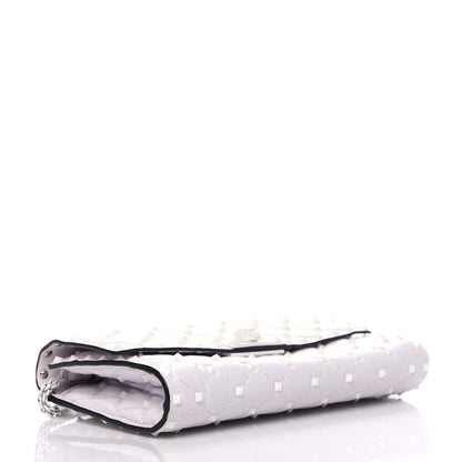 Valentino Garavani Lambskin Free Rockstud Spike Wallet on Chain Optic White 4 of 8