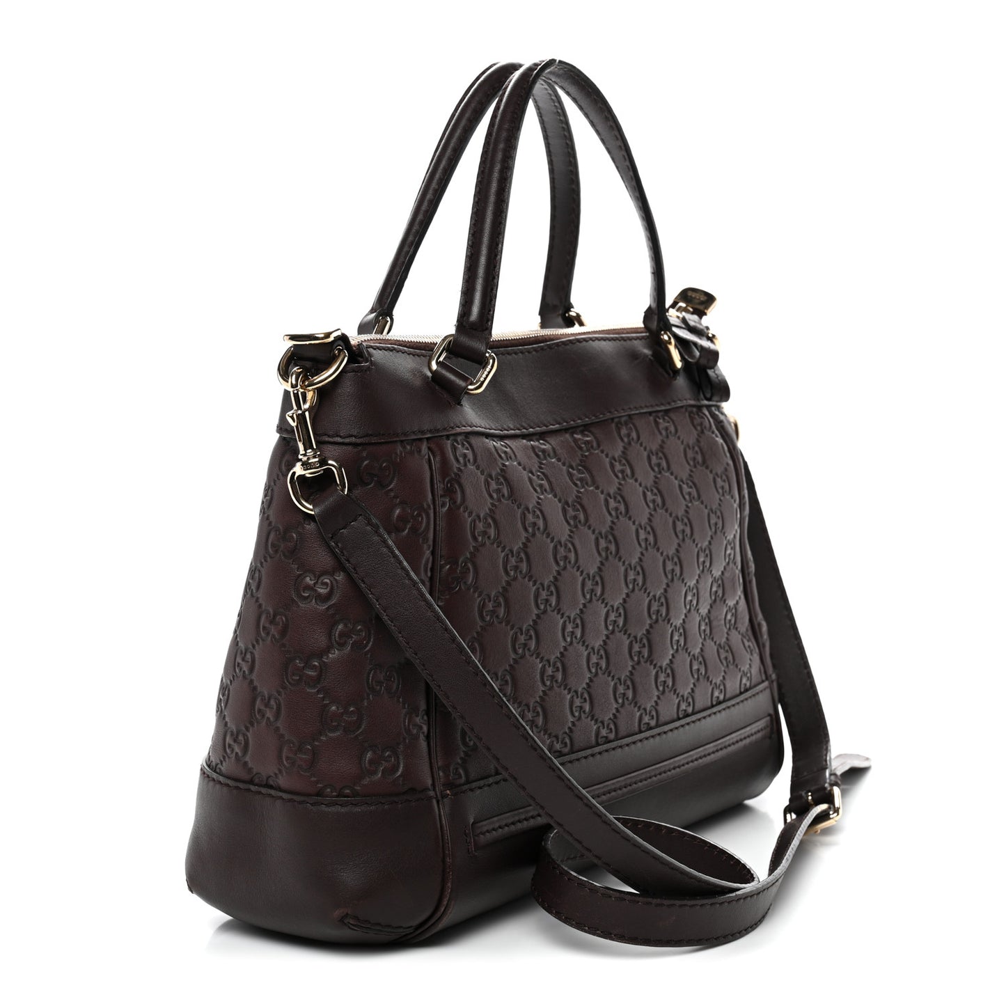 Guccissima Mayfair Top Handle Satchel Dark Brown