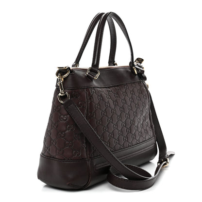 Gucci Guccissima Mayfair Top Handle Satchel Dark Brown 3 of 13