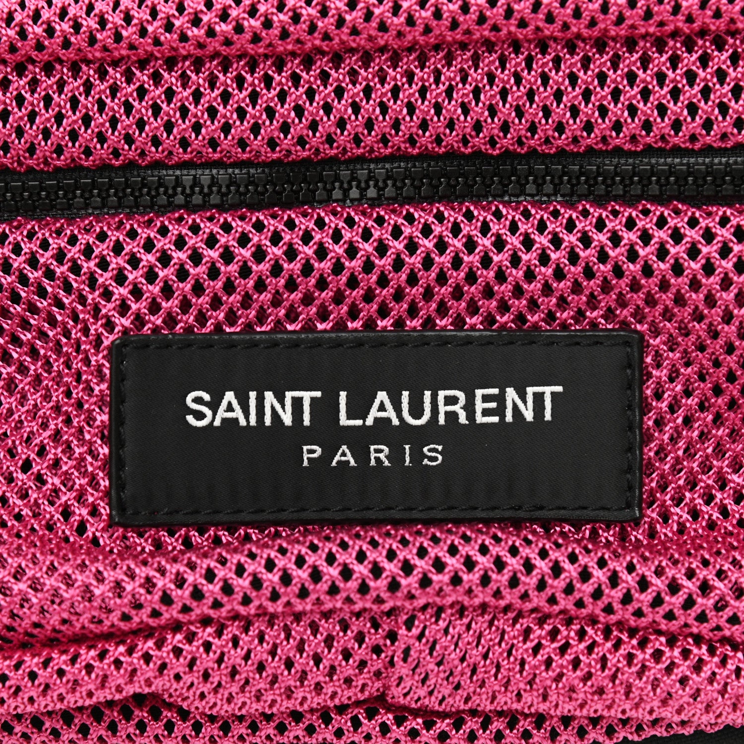 Saint Laurent Nylon Mesh SLP Belt Bag Fuchsia 7 of 8