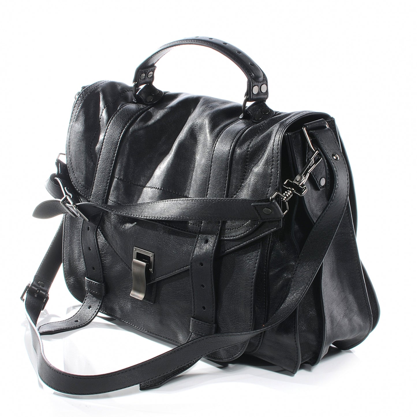 Lambskin PS1 Extra Large Satchel Black